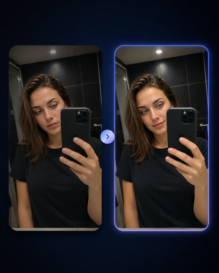 Before and after retake preview inside the app